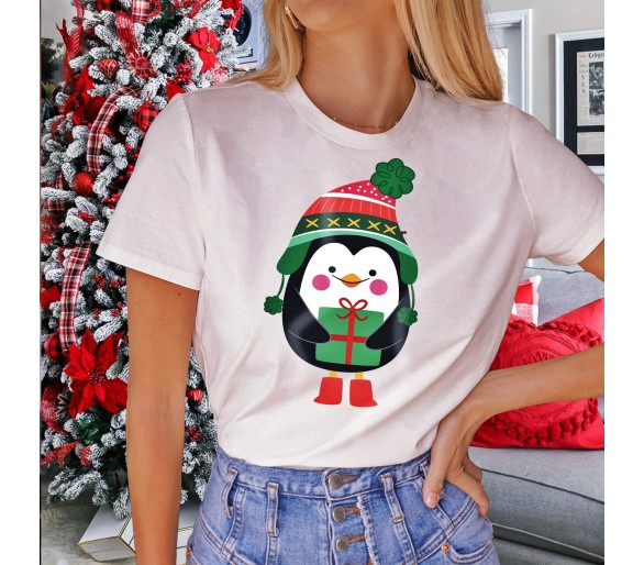 Tricou damă Crăciun - Pinguin