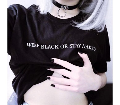 Tricou damă Wear Black or Stay Naked